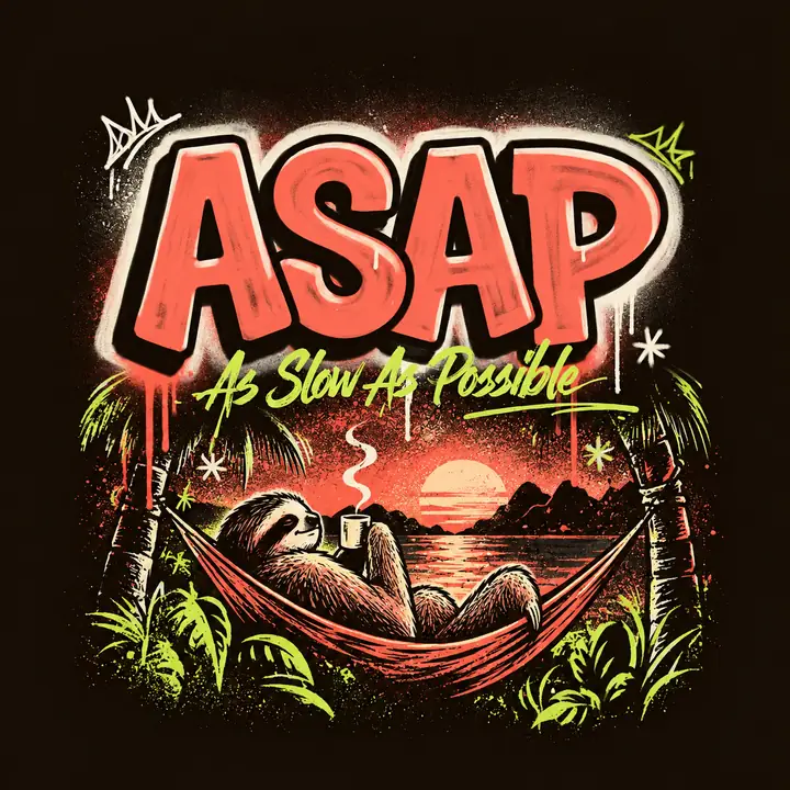As Slow As Possible illustrated poster